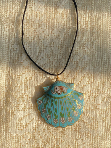 baby blue shell pendant
