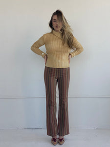 y2k stripe mid rise trouser