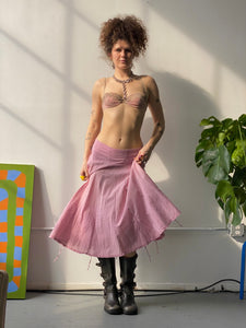 usa made cotton pink maxi skirt (medium)