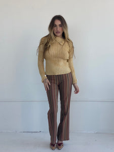 y2k stripe mid rise trouser