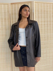 spanish brown leather trench
