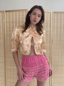 1940s quilted bed jacket