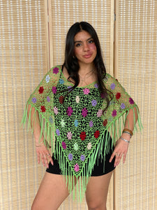 crochet beaded poncho