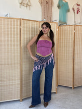 Load image into Gallery viewer, pink beaded tie belt (one size)