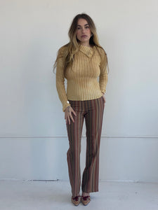 y2k stripe mid rise trouser