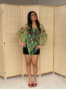crochet beaded poncho