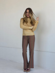 y2k stripe mid rise trouser