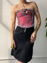Load image into Gallery viewer, gia black denim midi skirt (28 waist)