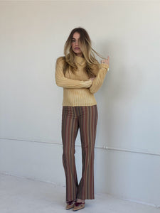 y2k stripe mid rise trouser