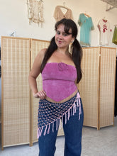 Load image into Gallery viewer, pink beaded tie belt (one size)