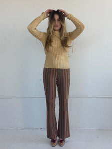 y2k stripe mid rise trouser