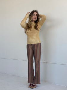 y2k stripe mid rise trouser