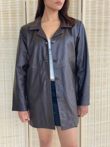 spanish brown leather trench
