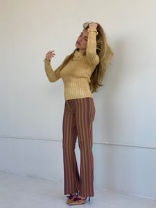 y2k stripe mid rise trouser