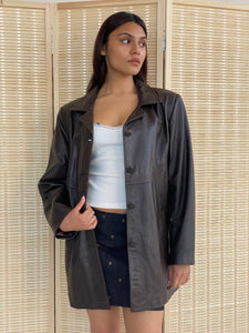 spanish brown leather trench