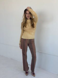 y2k stripe mid rise trouser