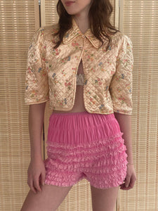 1940s quilted bed jacket