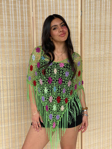 crochet beaded poncho