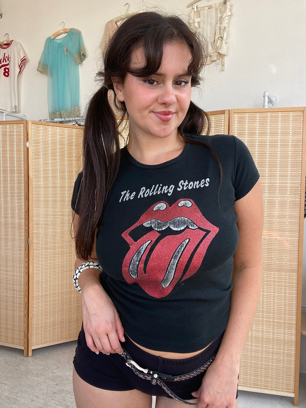 glamhead rolling stones baby tee (s/m)
