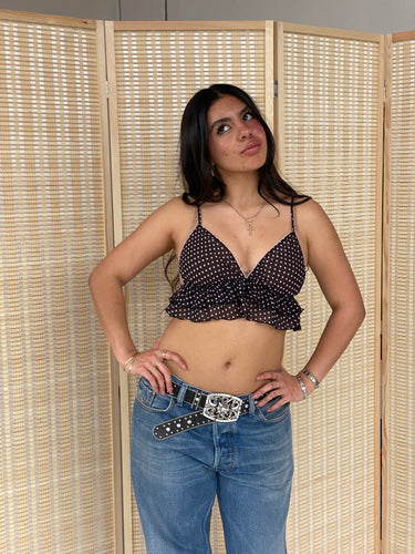 polka dot ruffle bra