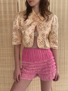 1940s quilted bed jacket