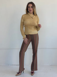 y2k stripe mid rise trouser