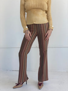 y2k stripe mid rise trouser