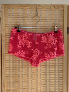 y2k pink lace mini shorts