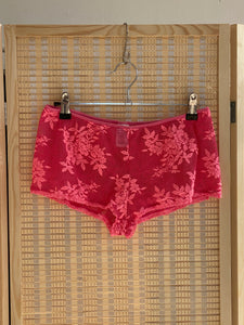 y2k pink lace mini shorts