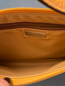 cognac leather shoulder bag