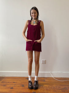 cherry wine corduroy mini dress