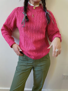 raspberry wool knit