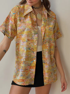 70s watercolor disco shirt