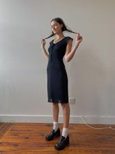 Load image into Gallery viewer, 90s black glitter midi dress