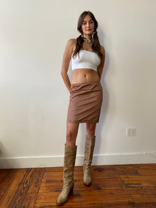 60s cocoa slip skirt