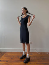 Load image into Gallery viewer, 90s black glitter midi dress