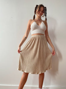 80s champagne pleat skirt