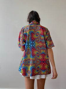 90s psychedelia button down
