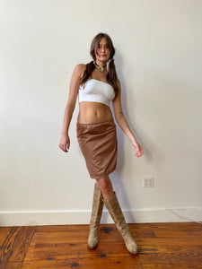60s cocoa slip skirt