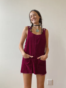 cherry wine corduroy mini dress