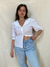 Load image into Gallery viewer, 80s eyelet blouse