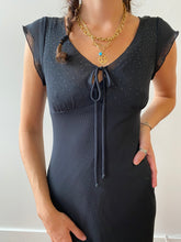 Load image into Gallery viewer, 90s black glitter midi dress