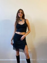 Load image into Gallery viewer, 90s black slit skirt