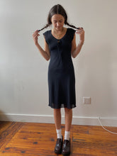 Load image into Gallery viewer, 90s black glitter midi dress