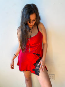cherry bomb slip dress