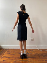 Load image into Gallery viewer, 90s black glitter midi dress