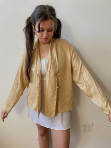 almond silk button down