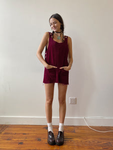 cherry wine corduroy mini dress