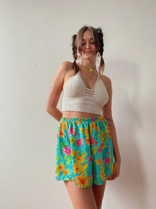 80s tropical silky shorts
