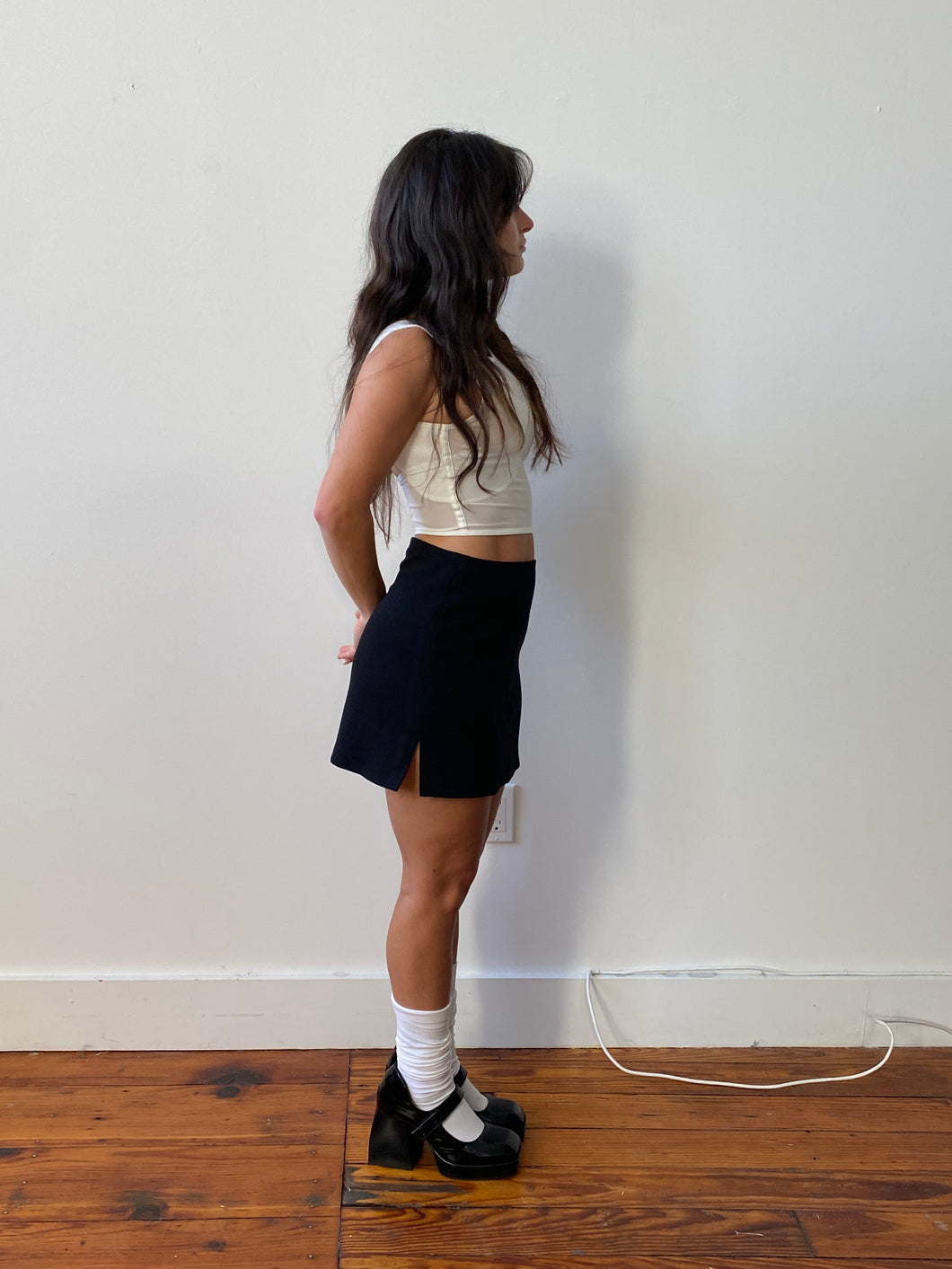 90s staple mini skirt